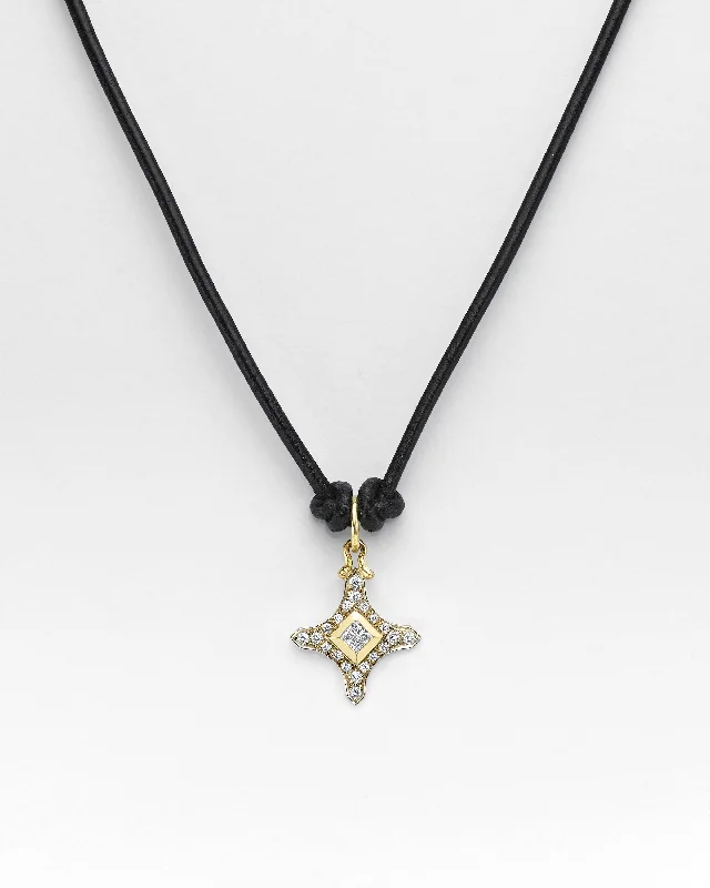 women’s lucky charm necklaces -Black Butter Clover Croix Necklace