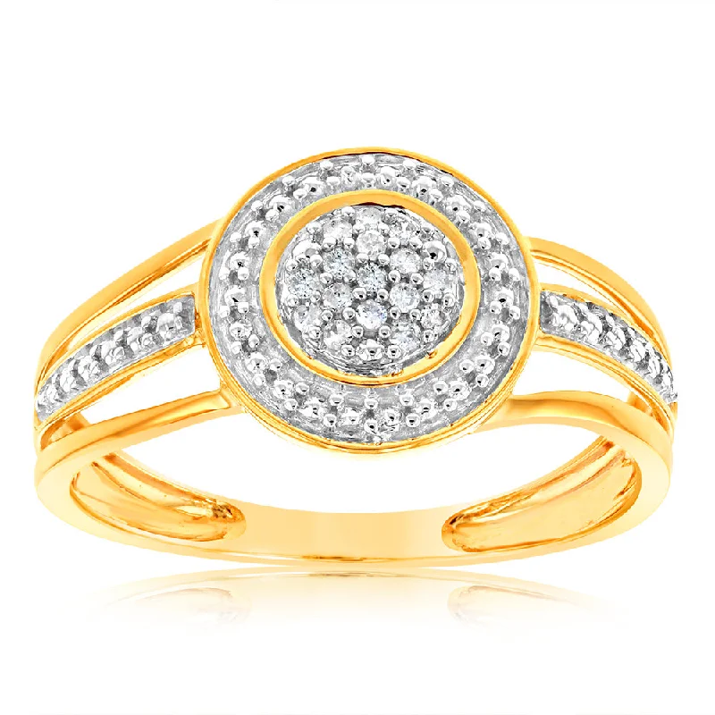 women’s vintage gold engagement rings -Alluring 9ct Yellow Gold Diamond Ring