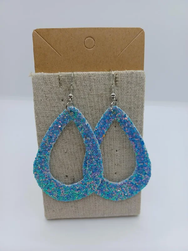 women’s statement earrings with gemstones -Blue Glitter Earrings