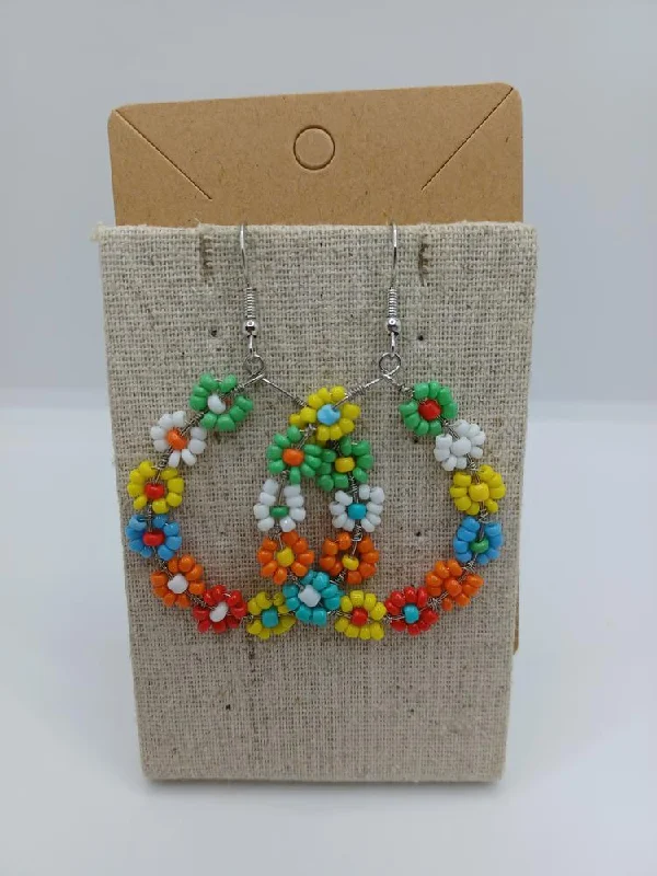 women’s ear climbers -Flower Seabeaded Earrings