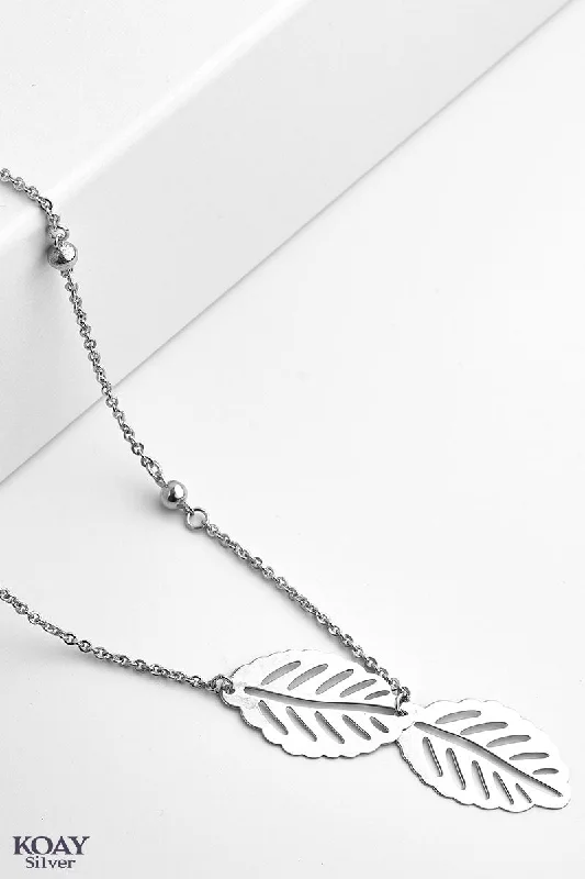 women’s chokers -Double Leaf (02) Necklace