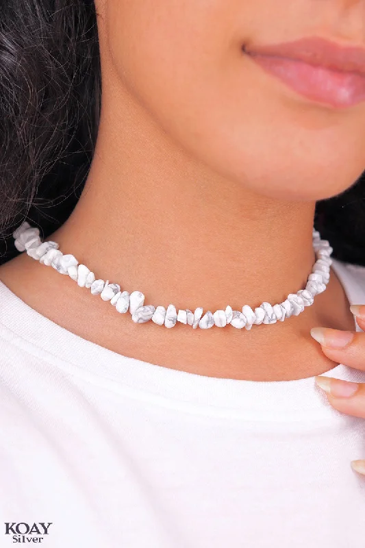 layered necklaces for women -White Stones Necklace 02