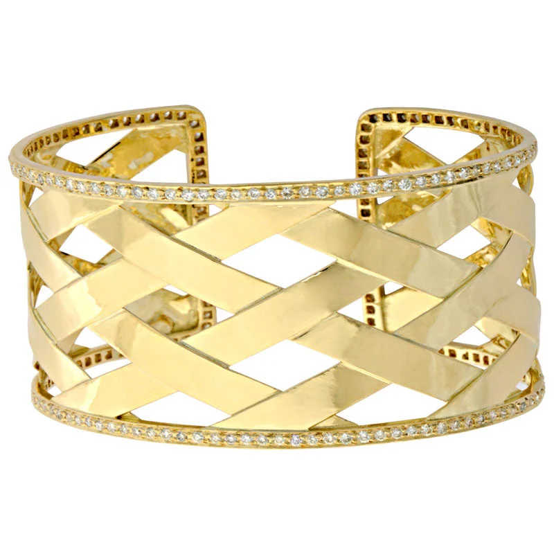 statement bracelets for women -Cuff Bangle-Diamond