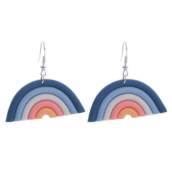 diamond stud earrings for women -Blue & Pink Acrylic Rainbow Earrings