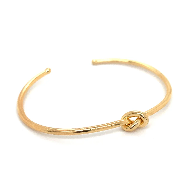 chunky bangles for women -Golden Love Knot Open Bangle