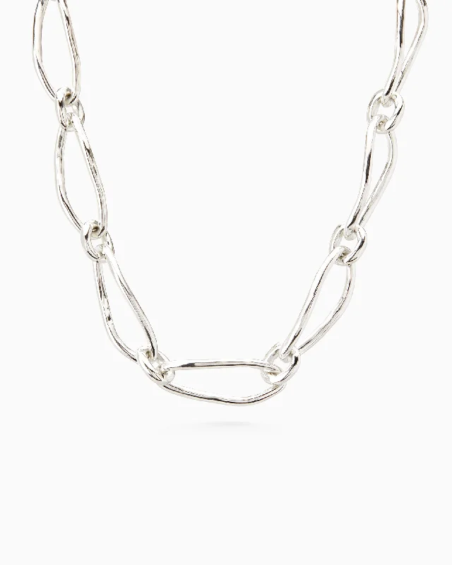 long necklaces for women -Oval Link Necklace | Silver