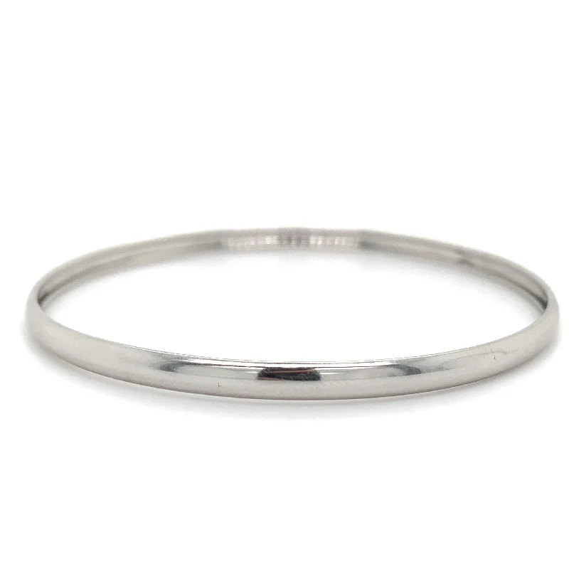 women’s chain bracelets -Sterling Silver Round Bangle