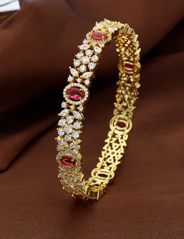 women’s silver bangles -Zircon Kada Bangle ZBGL10873