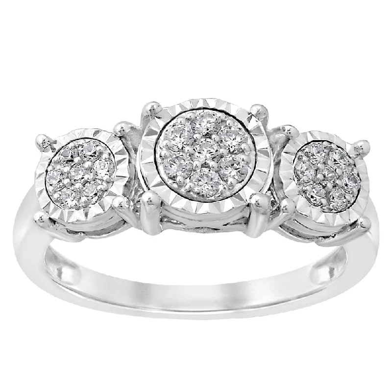 affordable diamond engagement rings -1/4 Carat Diamond Ring set in Sterling Silver