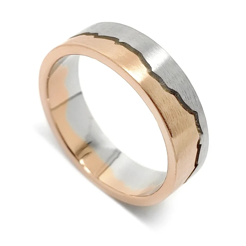 women’s trendy rings -Mountain Range | Two Tone | 5.5mm