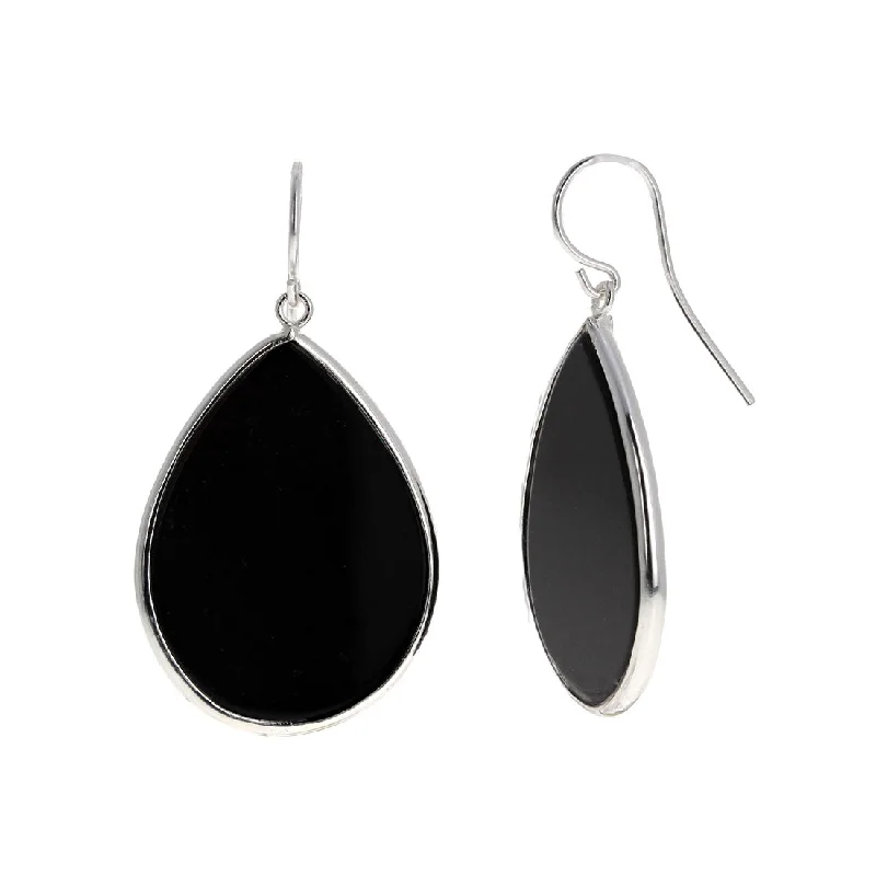 women’s vintage earrings -Onyx Teardrop Earrings