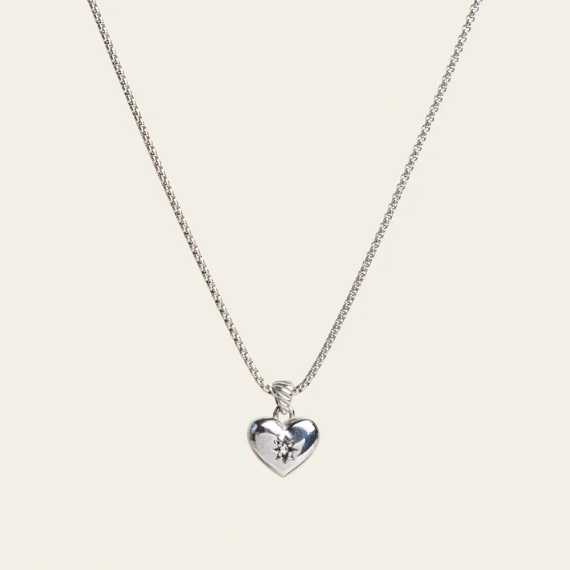 pearl necklaces for women -Jude Heart Necklace in Silver