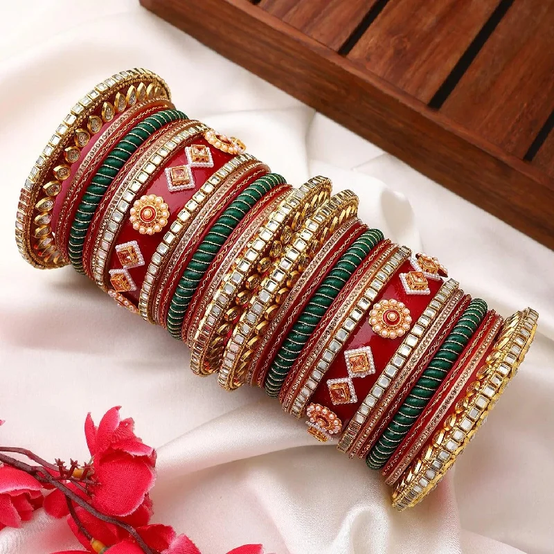 multi-colored bangles for women -Traditional Rajasthani Bridal Chuda, Traditional Rajwadi Bangle Set