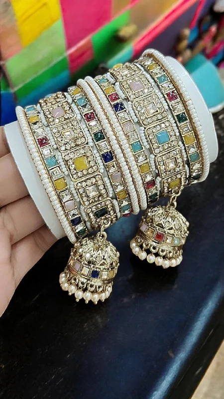 women’s bangles set -Reverse Bangle ghunghroo Jewelry Set, Wedding bangles, Indian Jewelry, Chooda Set, Bridal Chura, Indian Kada,