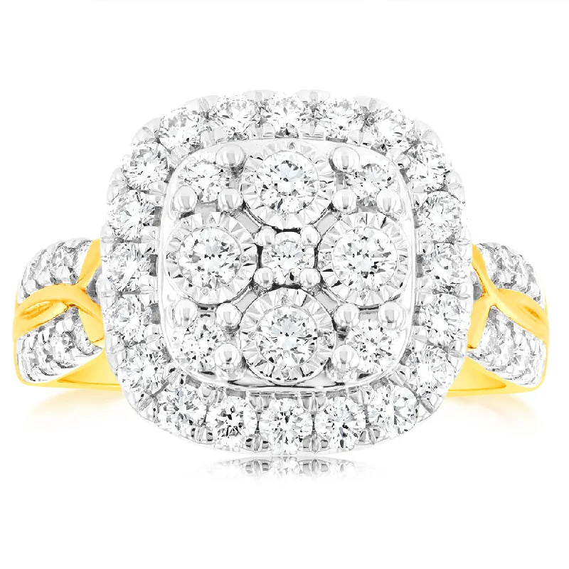 oval engagement rings for women -Luminesce Lab Grown 9ct Yellow Gold 1 Carat Diamond Ring