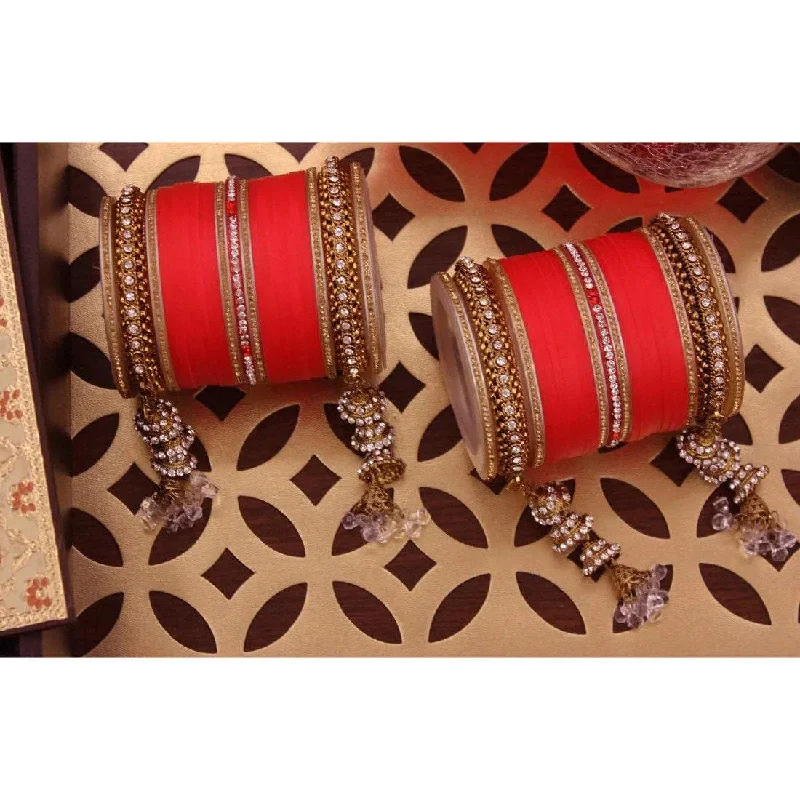 women’s gold bracelets -Bridal Bangles Set, Indian Jewelry, Latkan Bangles