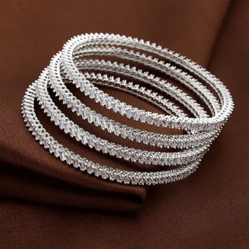 women’s gold-plated bangles -Zirconia Bangles ZBGL10170