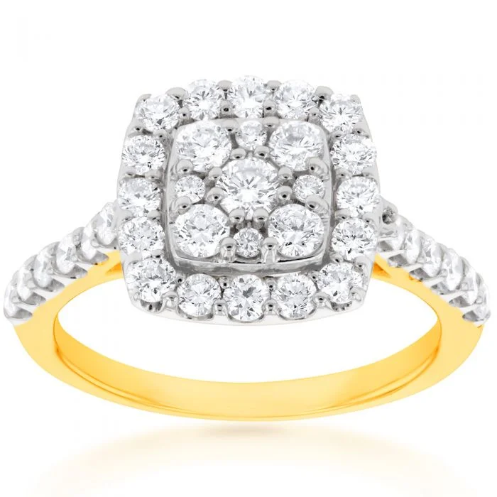 women’s platinum engagement rings -9ct Yellow Gold 1 Carat Luminesce Laboratory Grown Diamond Ring