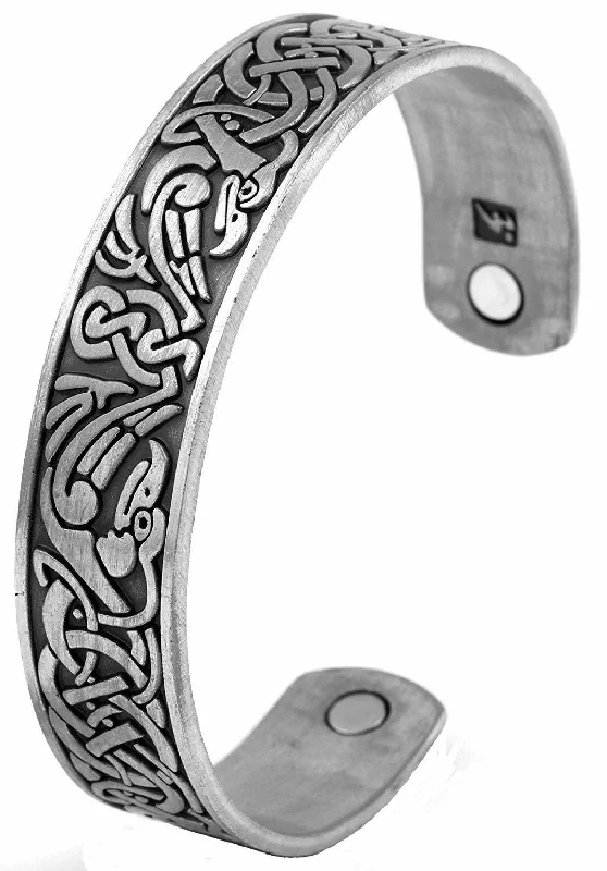 elegant bracelets for women -Celtic Bird and Knots Magnetic Bangle Cuff