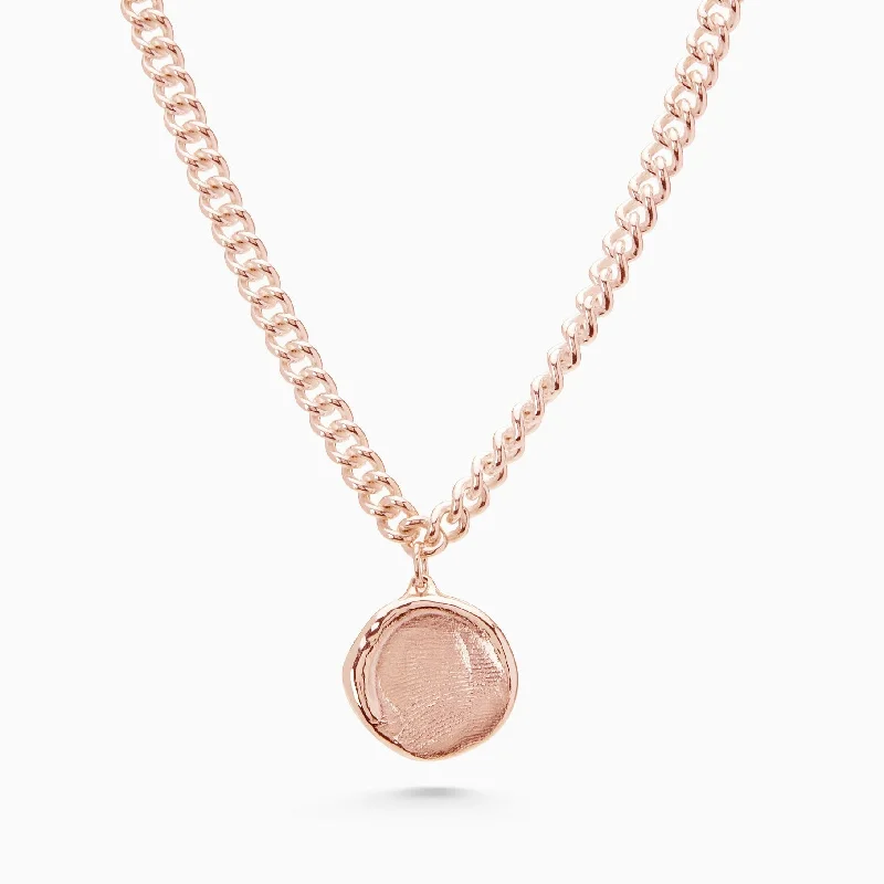 women’s vintage pendant necklaces -Impression Charm Necklace | Rose Gold