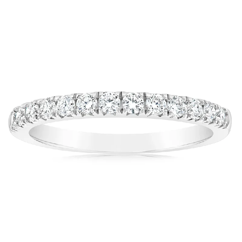 oval engagement rings for women -Luminesce Lab Grown 1/2 Carat Diamond Eternity Ring in Sterling Silver