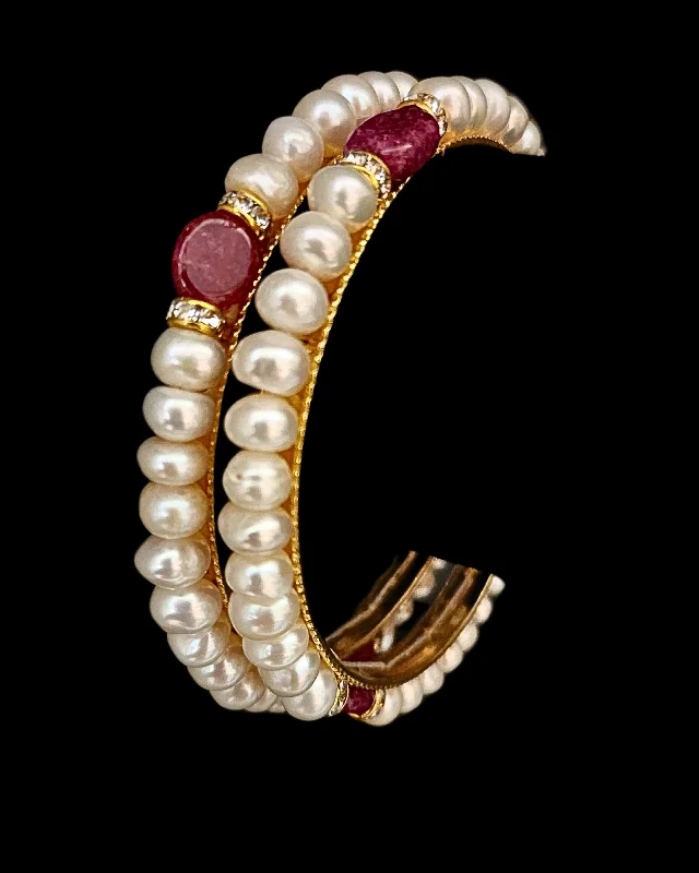 colorful bangles for women -Ruby Pearl Bangle