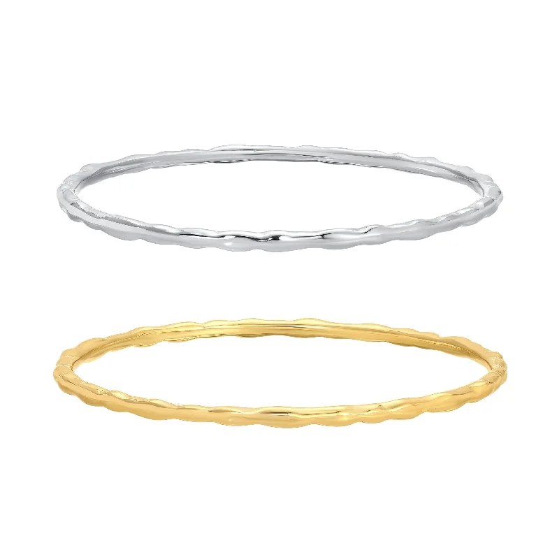 men’s and women’s matching bracelets -Hanna Mixed Metal Bangle Set