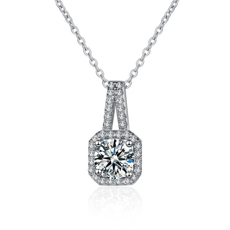 women’s lucky charm necklaces -Classic Cushion Cut Pendant Necklace