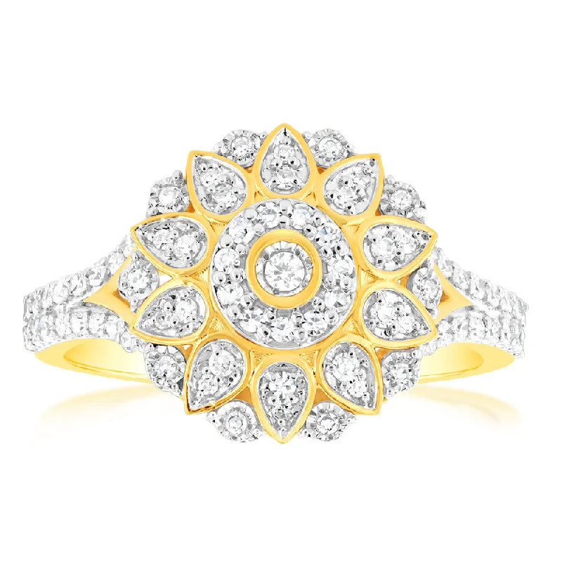 women’s bespoke engagement rings -1/ 2 Carat Luminesce Lab Grown Diamond Ring In 9ct Yellow Gold