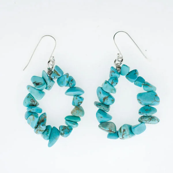 women’s ear piercings -Turquoise Chip Earrings