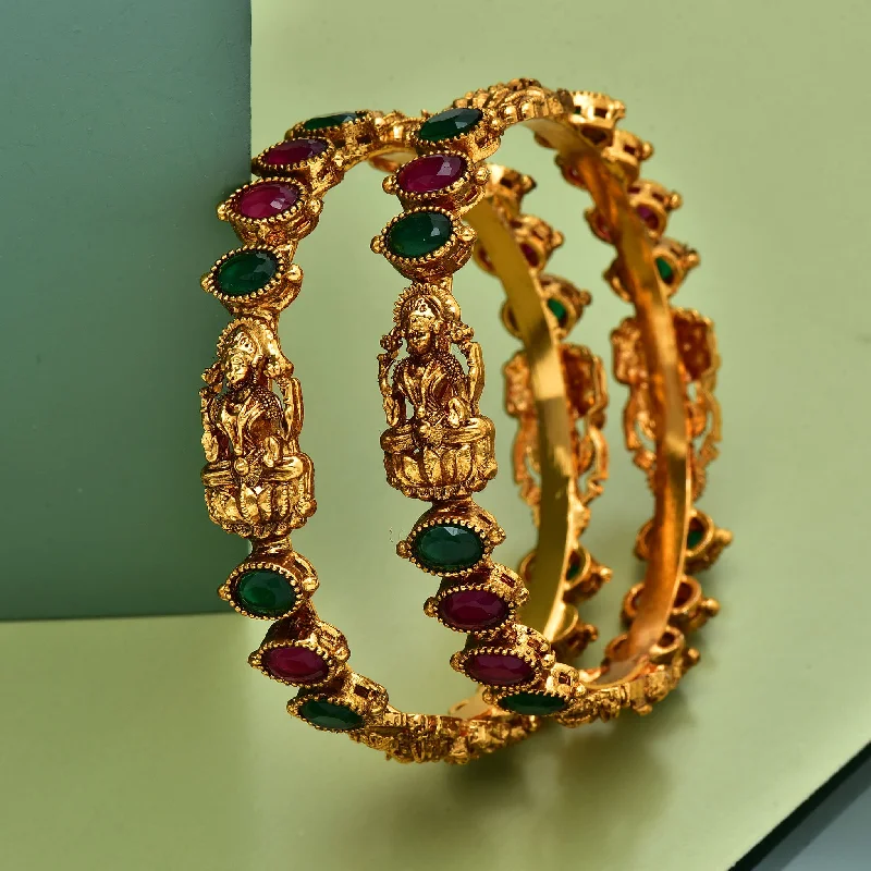 vintage-inspired bangles for women -Kempu Bangle ZBGL10812