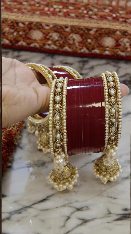 elegant bangles for women -Elegant Indopak Handcrafted Bangles Chura Set, Handmade Bangles, Indian Chura Set, Red Bangles, Bridal Jewellery, Bollywood Bangles, Wedding Chura Set