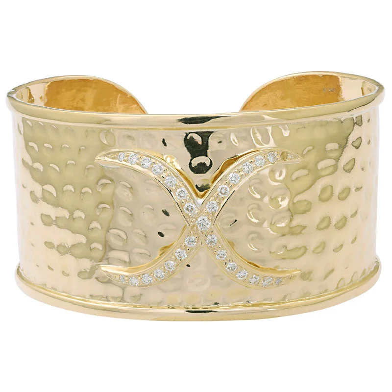 designer bracelets for women -Cuff Bangle-Diamond