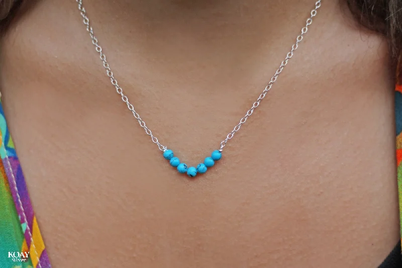 women’s bohemian necklaces -Blue Beads Necklace