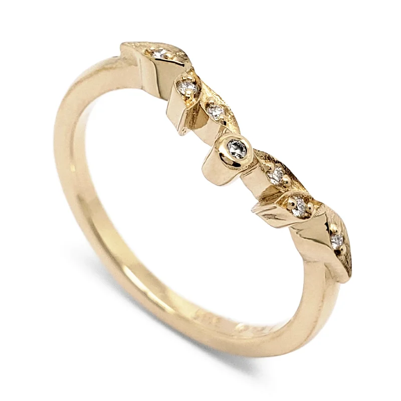 women’s gold wedding bands -Pave Belle Yellow