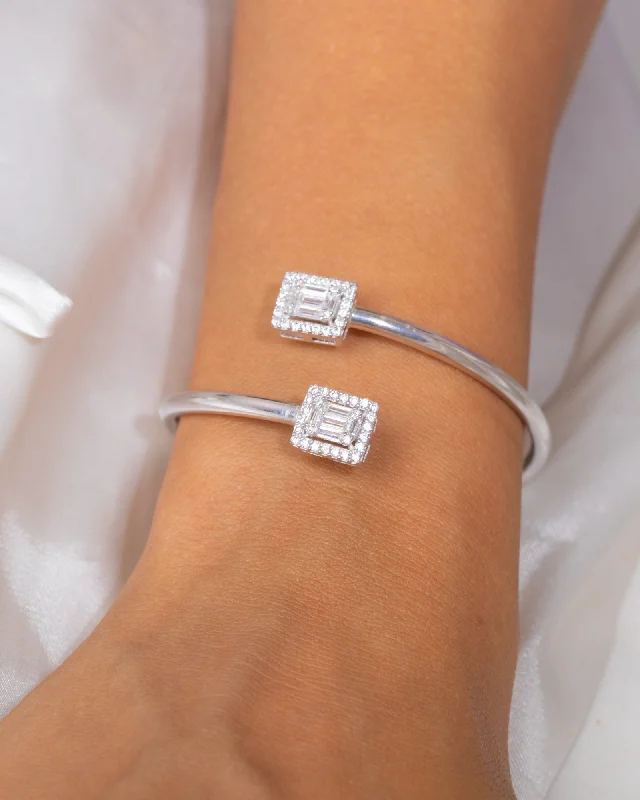 women’s friendship bangles -Double Square Bangle