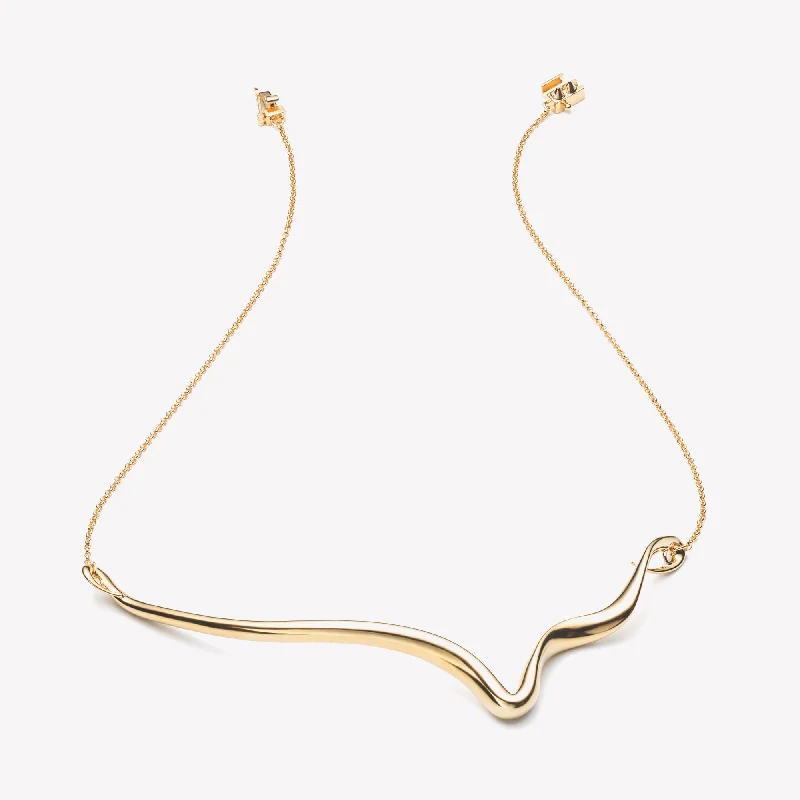 dainty gold necklaces for women -CURLED NECKPIECE