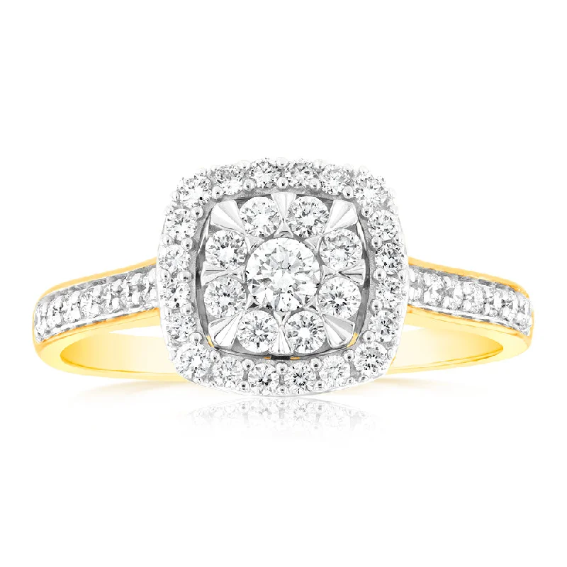 women’s alternative stone engagement rings -Luminesce Lab Grown 9ct Yellow Gold 1/2 Carat Diamond Ring