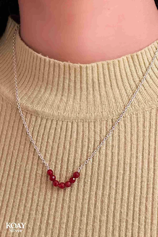 cubic zirconia necklaces for women -Red Beads Necklace