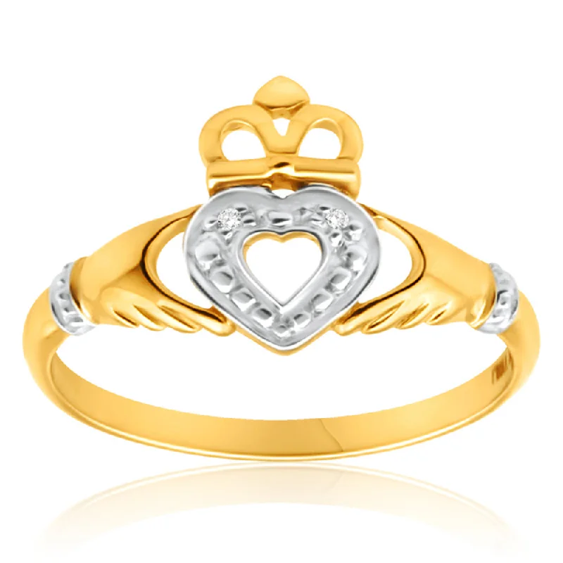 custom wedding bands and engagement rings -9ct Yellow Gold Majestic Diamond Ring