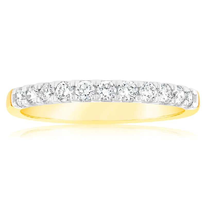 women’s vintage-inspired engagement rings -Luminesce Lab Grown 1/3 Carat Diamond Eternity Ring in 9ct Yellow Gold