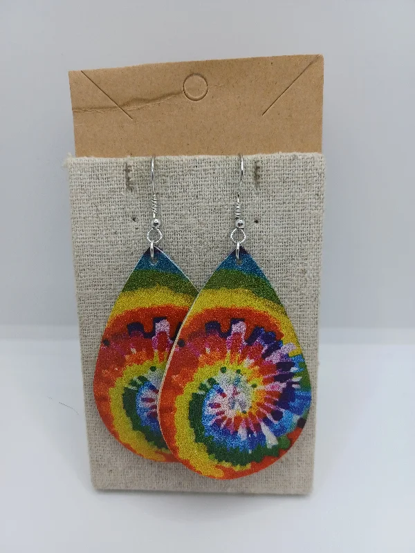 women’s bohemian drop earrings -Tye Dye Teardrop Earrings