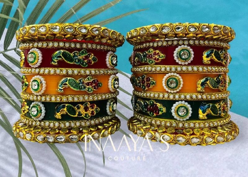 diamond bangles for women -Rajwadi Chuda, Rajasthani Chuda, Kundan Chuda, Meenakari Choora, Rajwadi Bangles Set, Peacock Choora, Kundan Bangle Set, Bridal Chuda Set