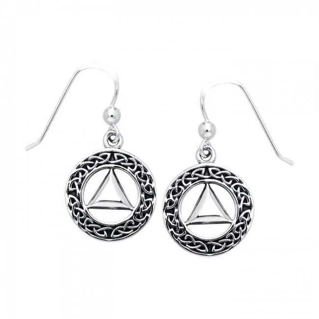 women’s colorful earrings -Celtic AA Symbol Sterling Silver Earrings TER110