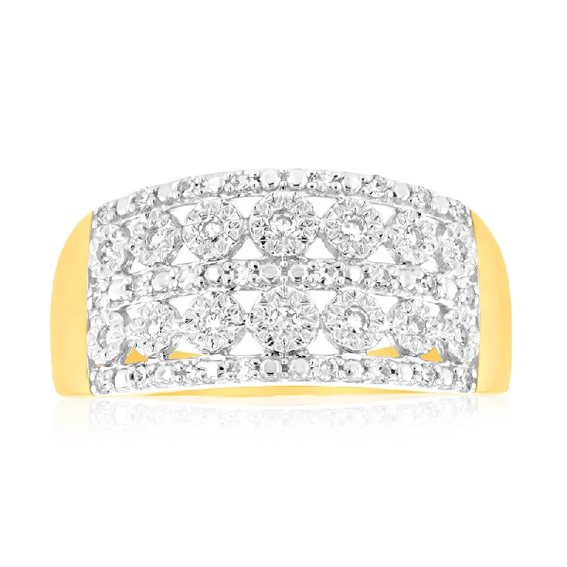 women’s platinum engagement rings -Luminesce Lab Grown 1/6 Carat Diamond Ring in 9ct Yellow Gold