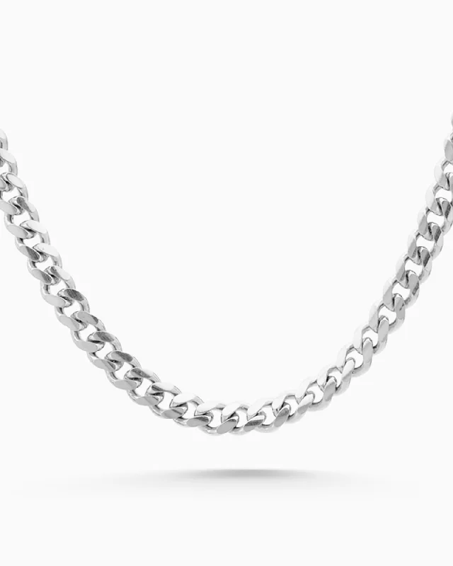 women’s rose gold necklaces -Chunky Curb Necklace | Silver