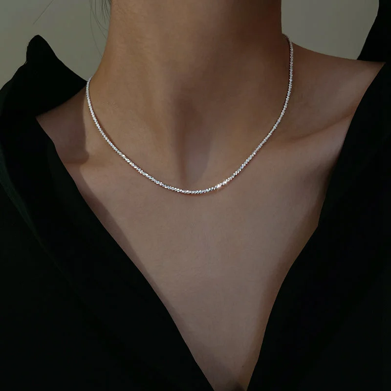 chic gold necklaces for women -Classic 925 Sterling Silver Gypsophila Necklace