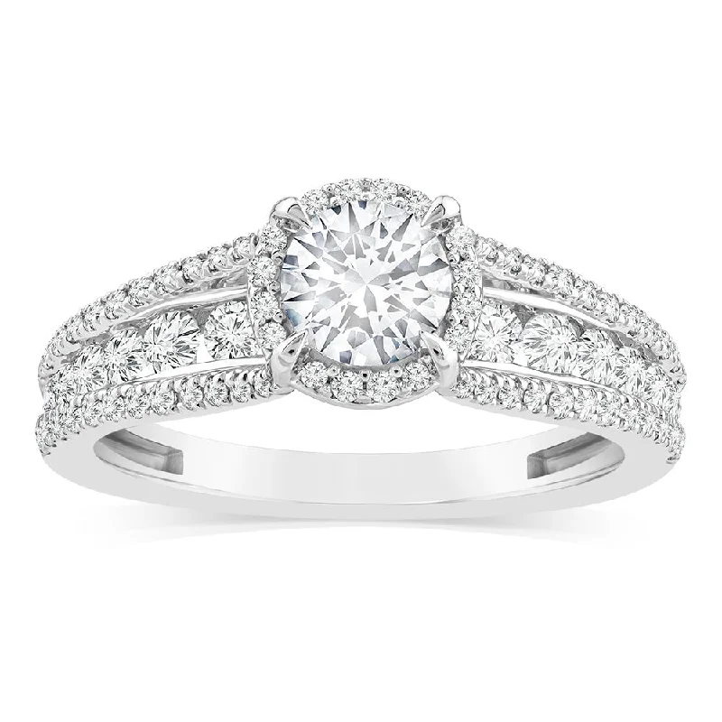 affordable platinum engagement rings -Luminesce Lab Grown 10ct White Gold 1.50 Carat Diamond Ring