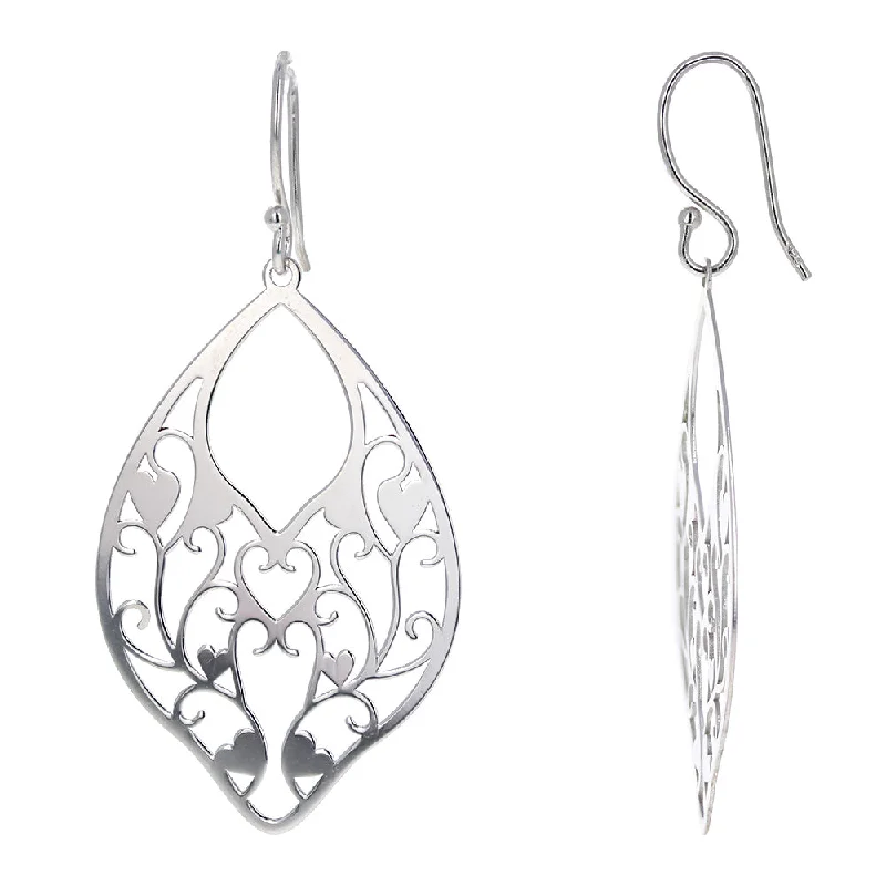 silver drop earrings for women -Vintage Design Earrings