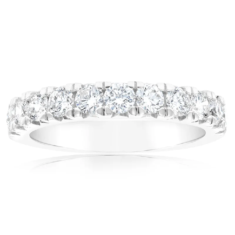 princess cut engagement rings for women -Luminesce Lab Grown 1 Carat Diamond Eternity Ring in Sterling Silver